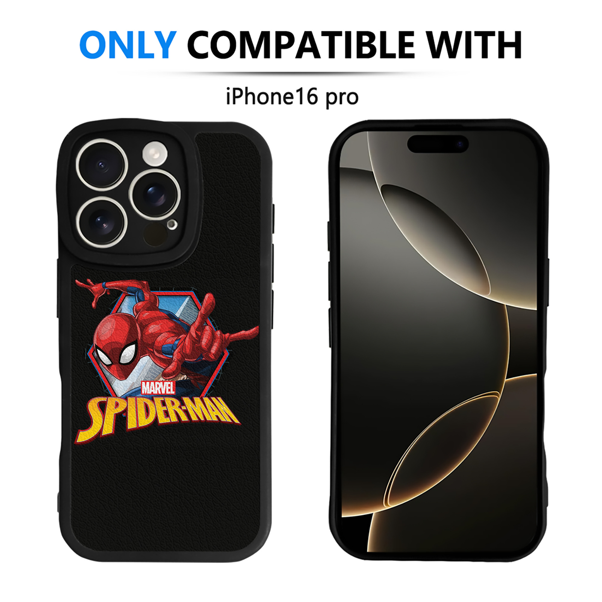 Spider Man スパイダーマン 【iPhone 16シリーズ対応】シリコンスマホケース（レザー調） 材質：シリコン